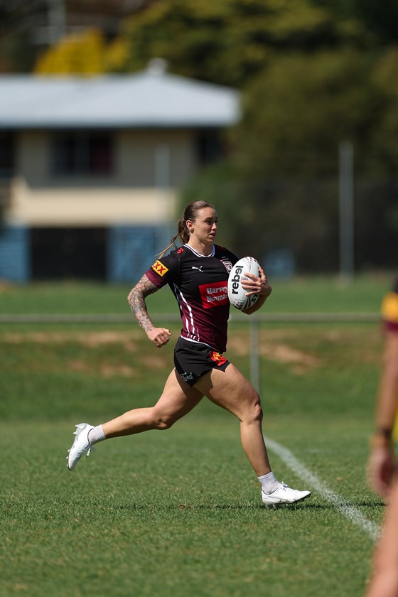 Julia Robinson training with the Maroons.