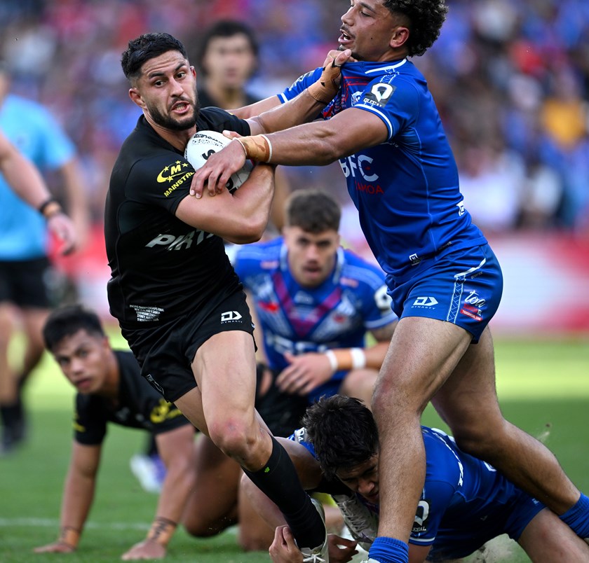 Dylan Brown in action in the final against Samoa.