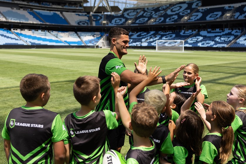 Nathan Cleary is encouraging children to sign up for rugby league as a League Stars champion.