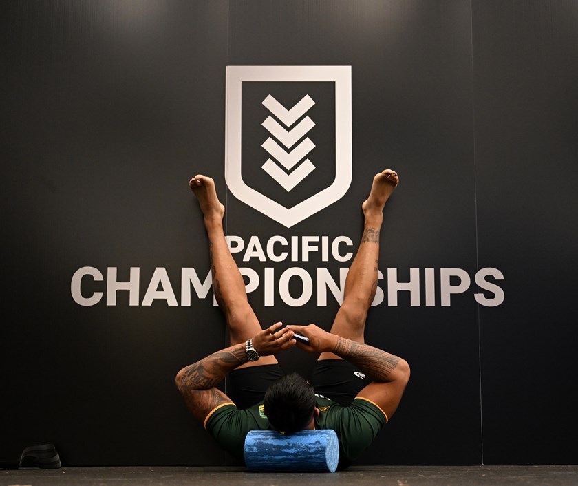 Payne Haas representing Australia in the 2023 Pacific Championships.