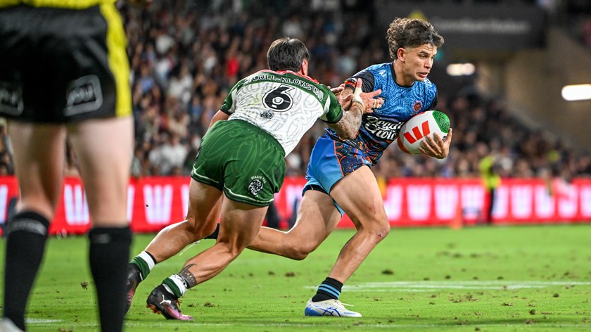 Jayden Campbell played in the halves for the Indigenous All Stars team earlier this season.