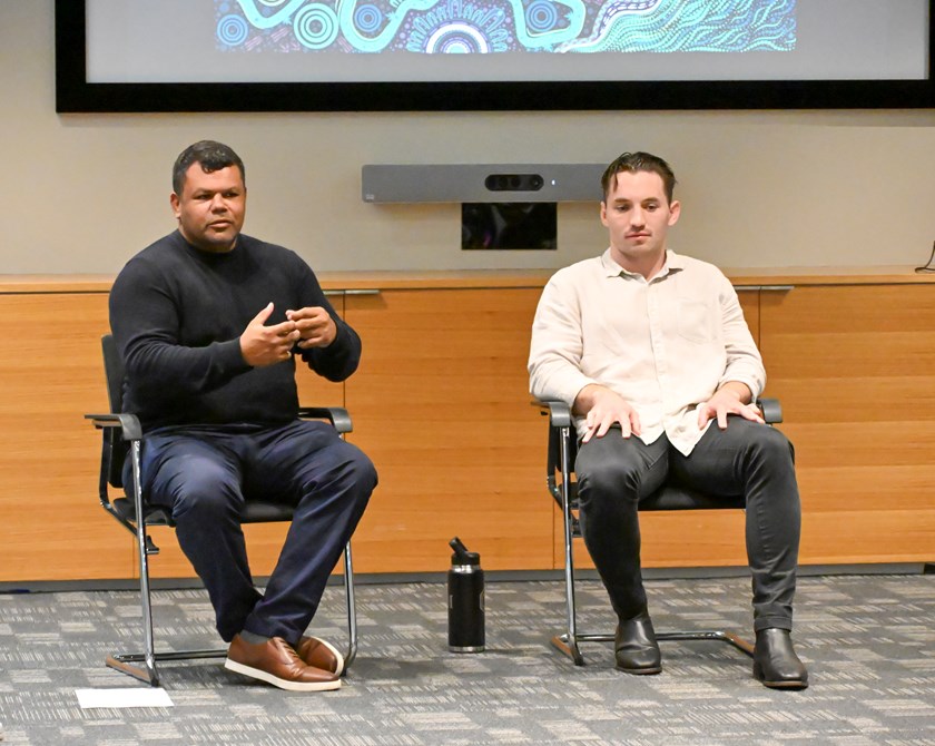 Dean Widders and Cam Murray led a Yarning Circle for the NRL as part of National Reconciliation Week.