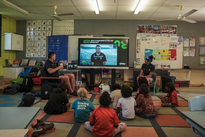 Presenting at Milikapiti School.