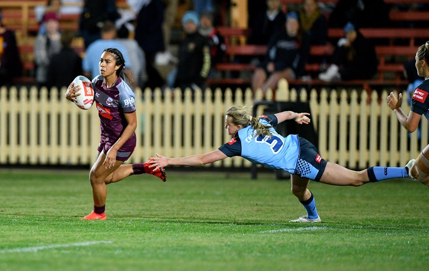 Jasmine Peters in the inaugural Queensland Under 18 representative team in 2019. The fixture is now an Under 19 representative game.