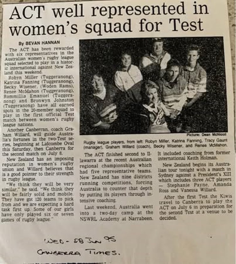 The inaugural Jillaroos Test matches received some publicity in local newspapers leading into the games.