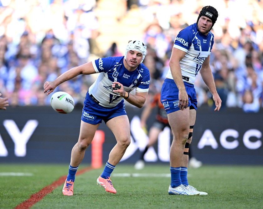 Reed Mahoney playing finals with the Bulldogs in 2025.