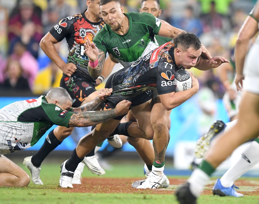 Reuben Cotter in action for the Indigenous All Stars in 2021.