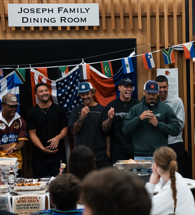 Brisbane Broncos players take part in a culture night to celebrate Multicultural Round.