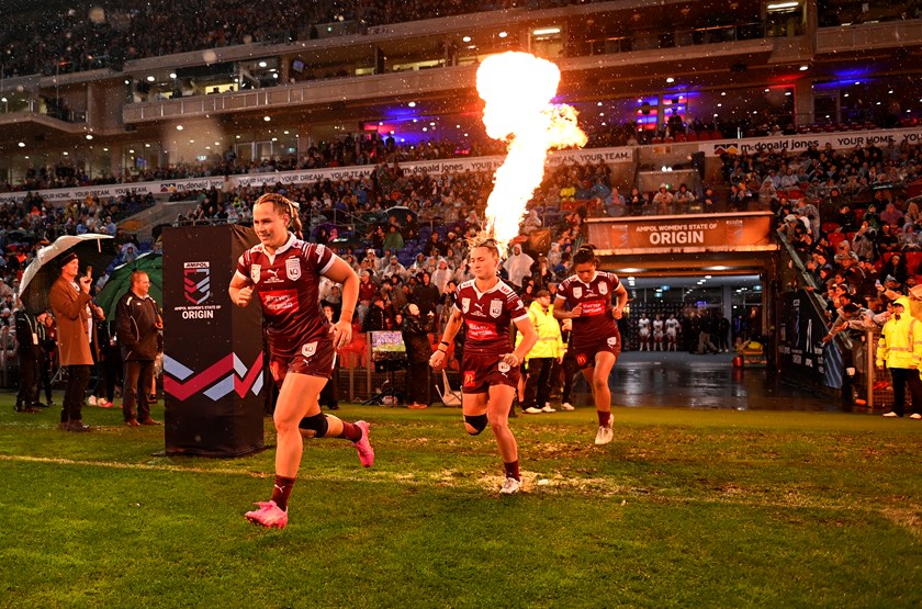 Keilee Joseph runs out for the Maroons.