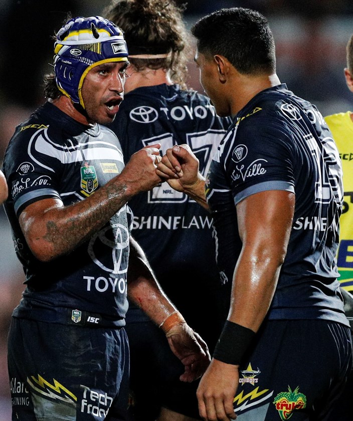Cowboys duo Johnathan Thurston and Jason Taumalolo.