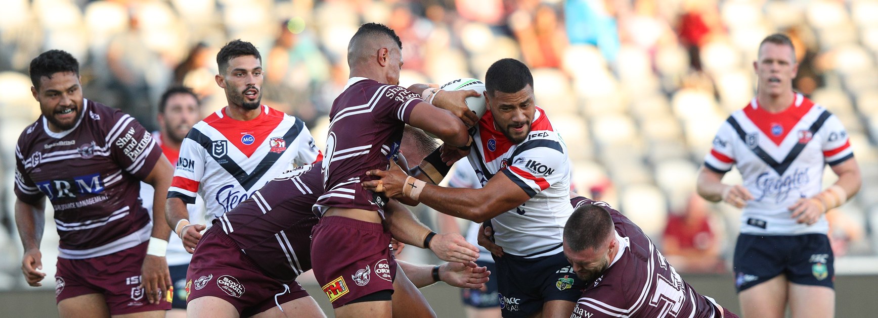 Roosters prop Poasa Faamausili.