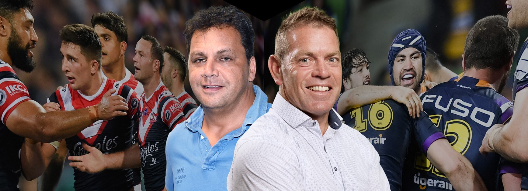 Roosters v Storm: Guest coaches Kimmorley and Renouf go head to head