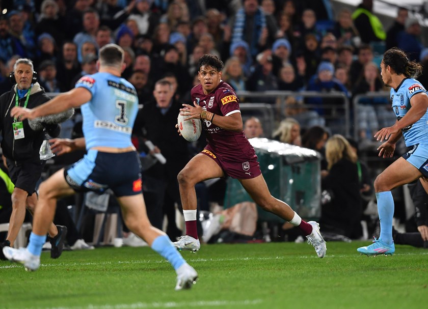 Debutant Selwyn Cobbo shapes up to set up his side's first points of the night.
