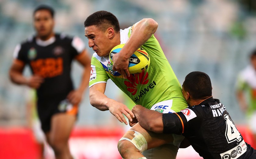 Kalani Going playing for the Raiders in the 2015 National Youth Competition. ©NRL Photos