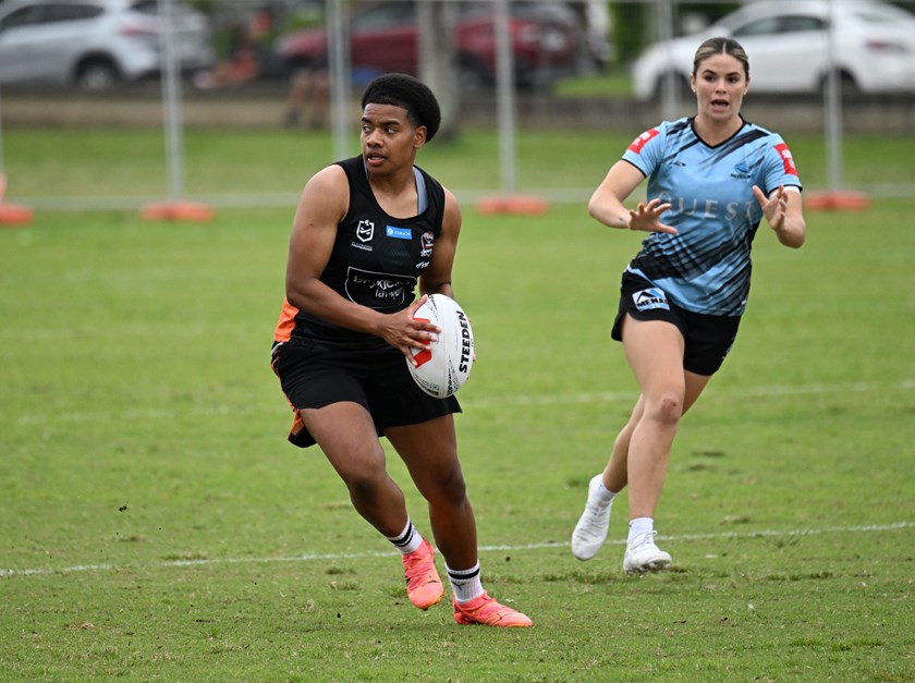 Fiji halfback Losana Lutu at training with Bulikula captain Talei Holmes