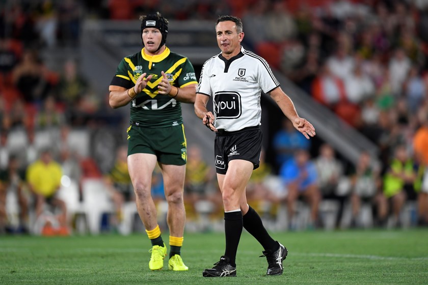 Gerard Sutton refereed the 2024 Pacific Championships final between Australia and Tonga.
