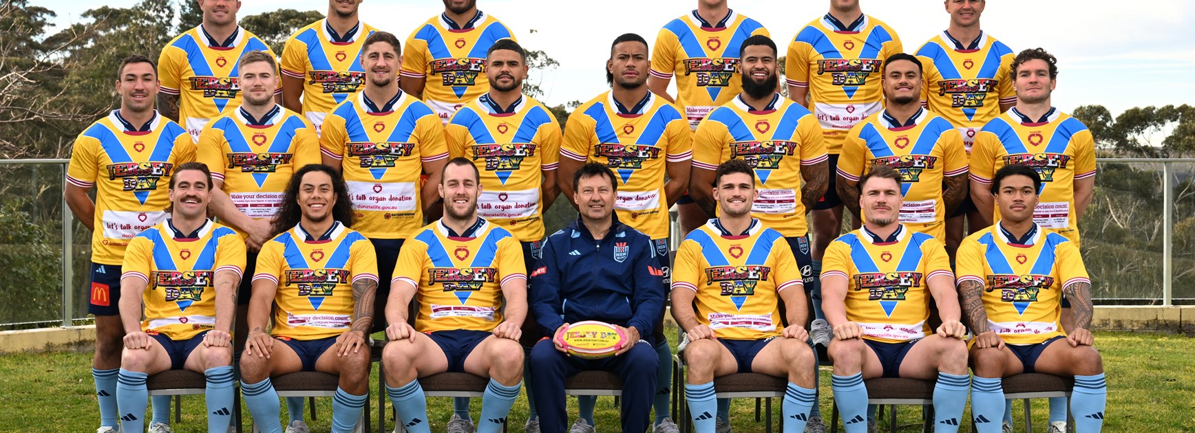 The NSW Blues show their support for Jersey Day.