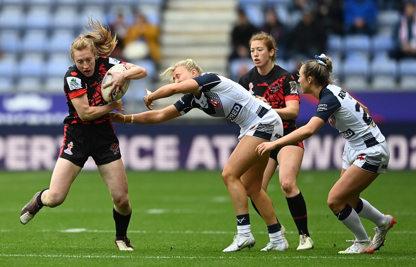 Petra Woods, Canada's first tryscorer at the 2022 World Cup, is keen to follow a similar path to Megan Pakulis.