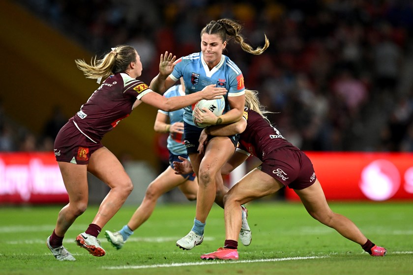 The big don't argue: Jess Sergis ran a game high 143m and scored a try in NSW's 32-12 Origin win.
