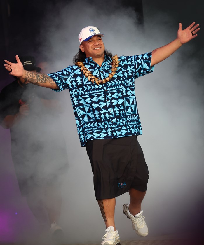 Big Papa is always a big favourite with the Samoa fans.