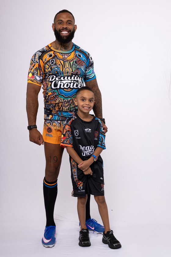 The Foxx, Josh Addo-Carr, with his son Fox. 