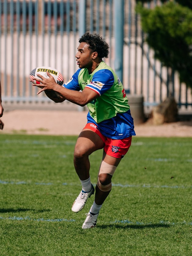 LA Roosters back Esteban Tupuola, who has Samoan heritage, made a good impression at Knights training.