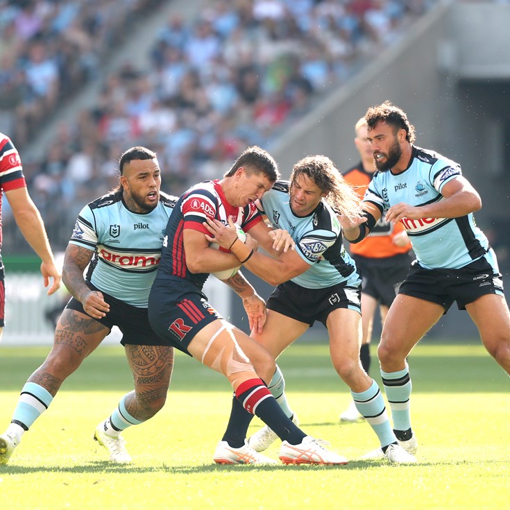 Super Saturday:  Roosters v Shark; Storm v Warriors; Raiders hang on